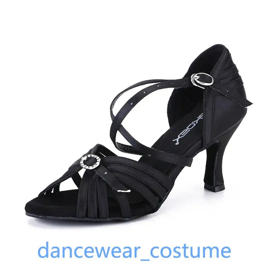 New Women Girls Prom Ballroom Latin Tango Modern Samba Rumba Salsa Dance Heels Sandals Shoes US5-9 2Colors Free Shipping