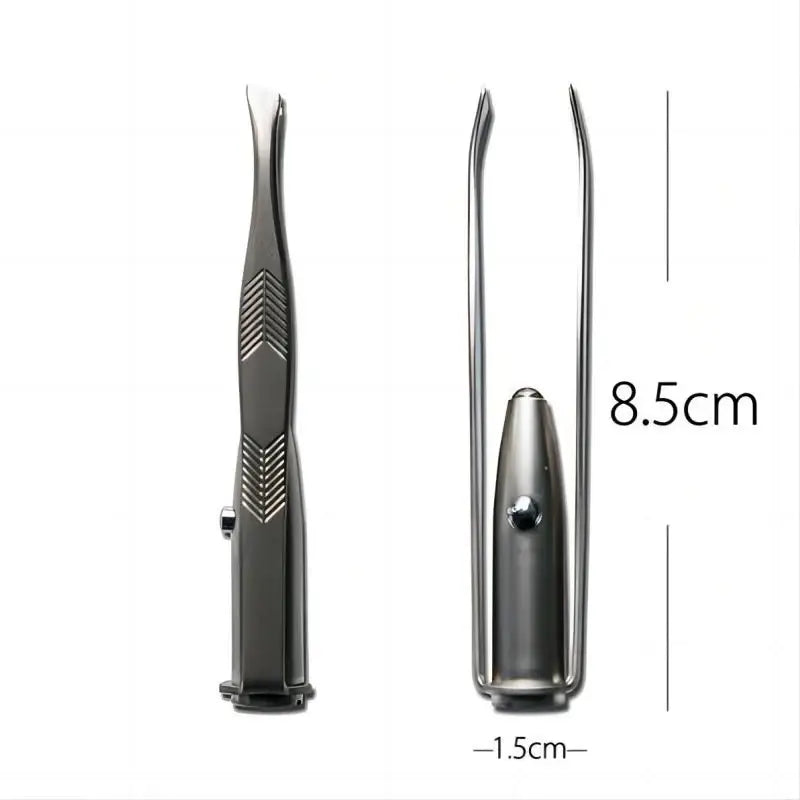 Metal tweezers with built-in light.