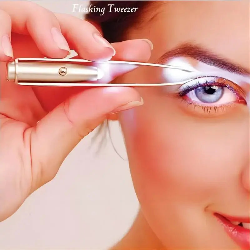 Illuminated eyebrow tweezers.