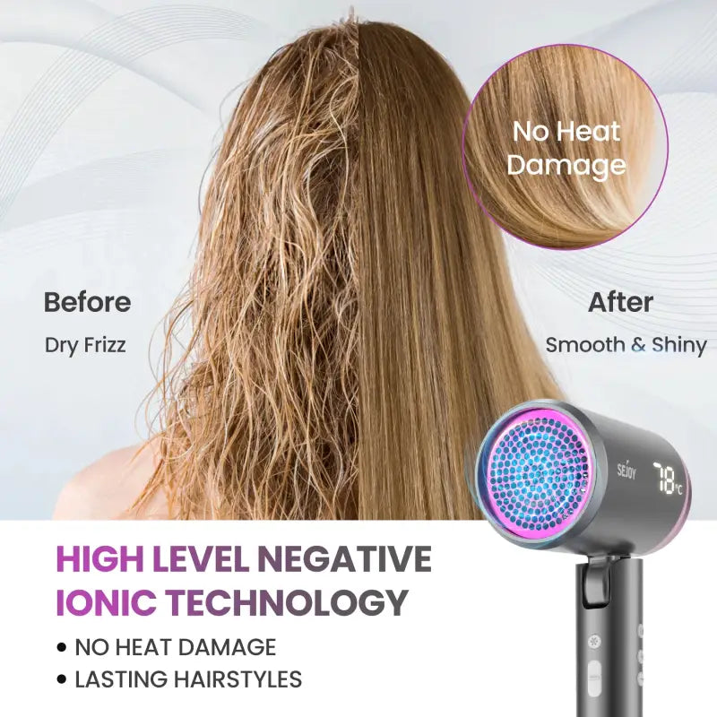 Hair dryer with ionic technology.