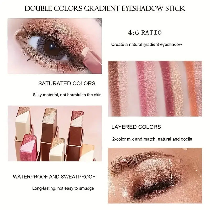 Double-color gradient eyeshadow stick.