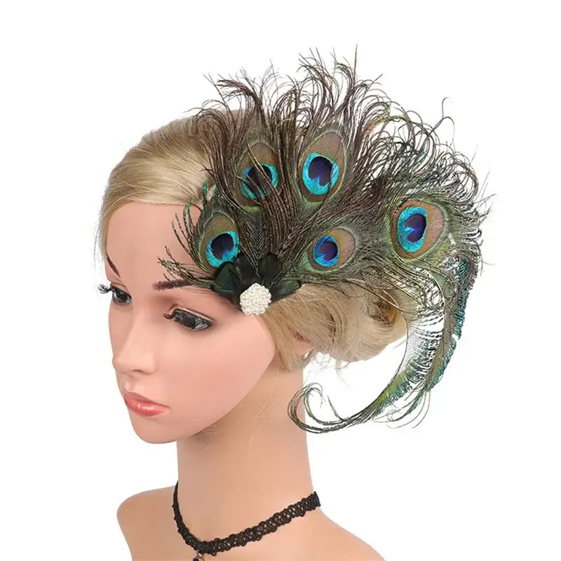 Peacock feather flapper headpiece.