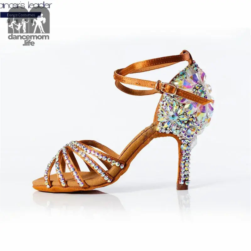 Rhinestone-covered dance shoe.