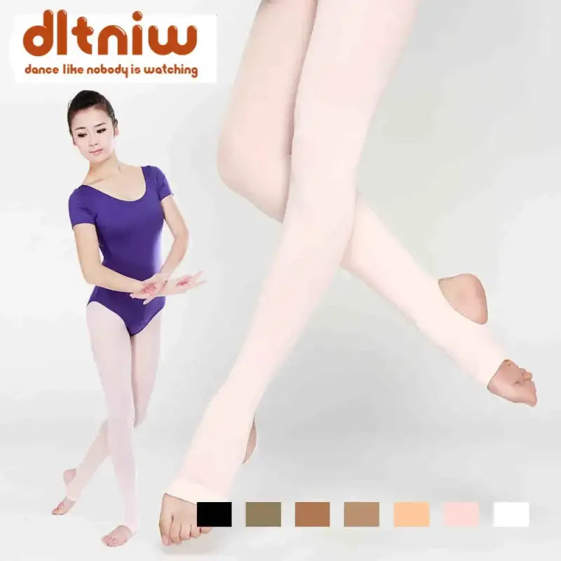 Ballet dance tights in various skin tone color options.