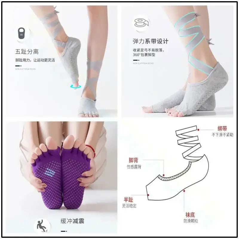 Toe separator yoga socks.