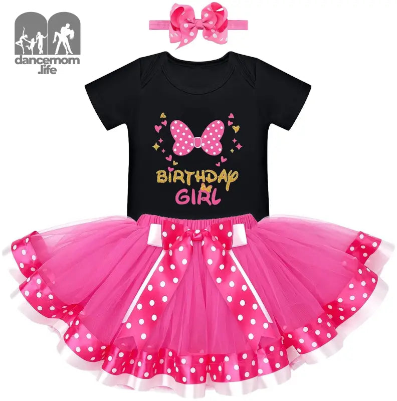 1/2 1St 2Nd Birthday Girl Outfit Baby Romper Polka Dot Tutu Skirt Bowknot Headband Costume for Cake Smash Photo Shoot