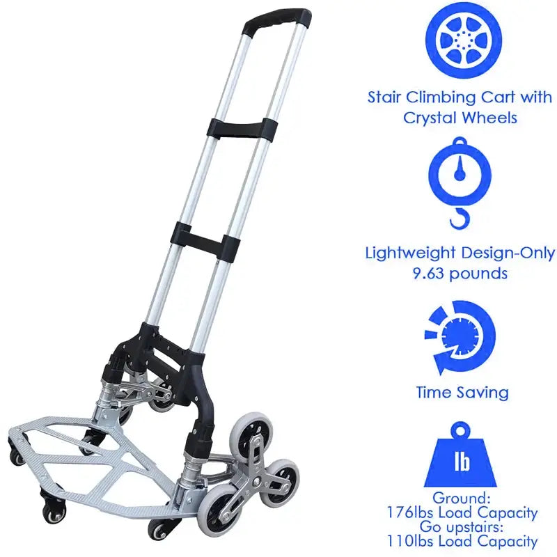 150KG All Terrain Stair – Folding Hand Trolley with Bungee Cord for Cargo Transport 4 Types