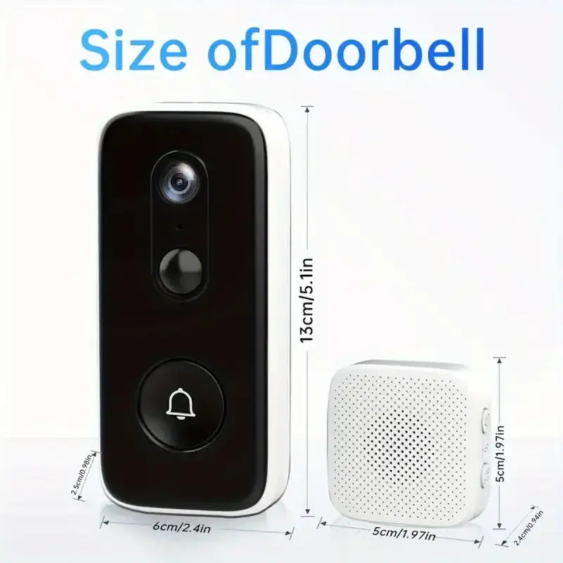 2K Wireless Doorbell Camera Intelligent Visual Doorbell Home Intercom HD Night Vision 2.4GWiFi Rechargeable Security