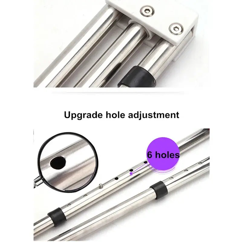 Adjustable metal rods.