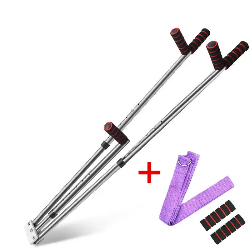 Leg stretching machine with accessories.