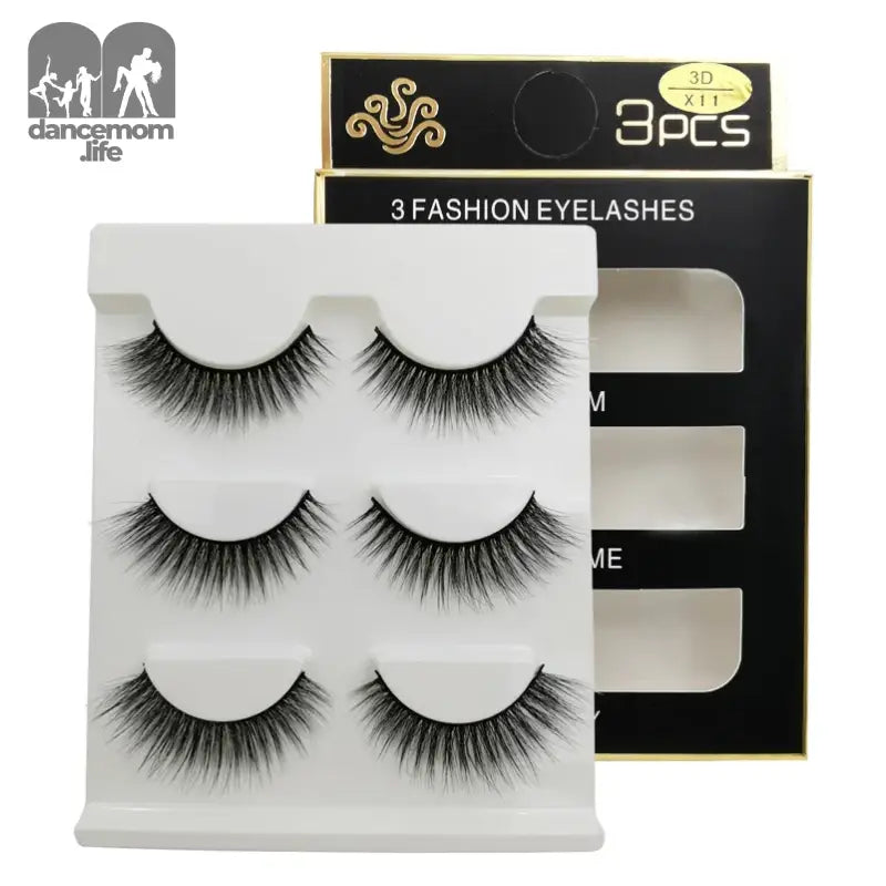 Packaged set of false eyelashes.