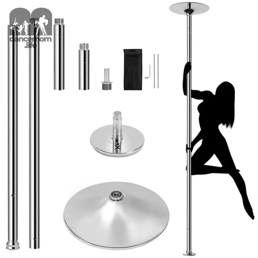 45Mm Height Adjustable Portable Removable Dance Pole, Silver