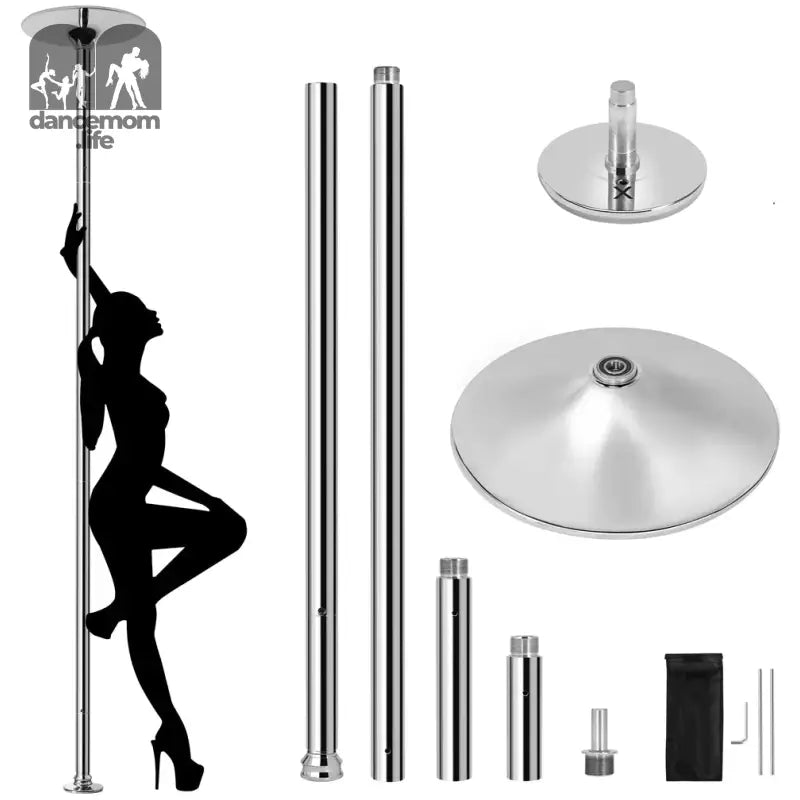 45Mm Height Adjustable Portable Removable Dance Pole, Silver