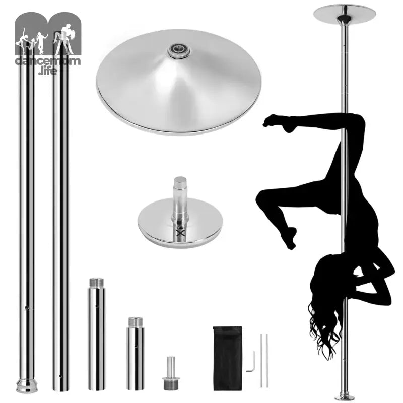 45Mm Height Adjustable Portable Removable Dance Pole, Silver