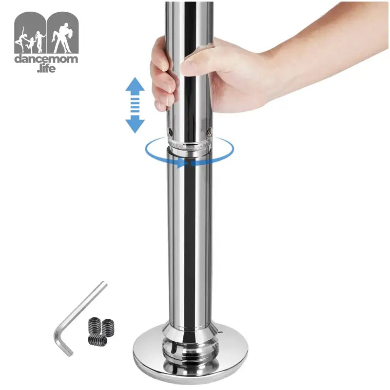 45Mm Height Adjustable Portable Removable Dance Pole, Silver