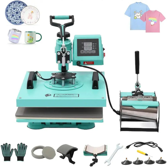 6-in-1 Heat Press Machine 15’’x15’’ Digital Sublimation Combo for T-Shirts Bags Caps Mugs & More - United States
