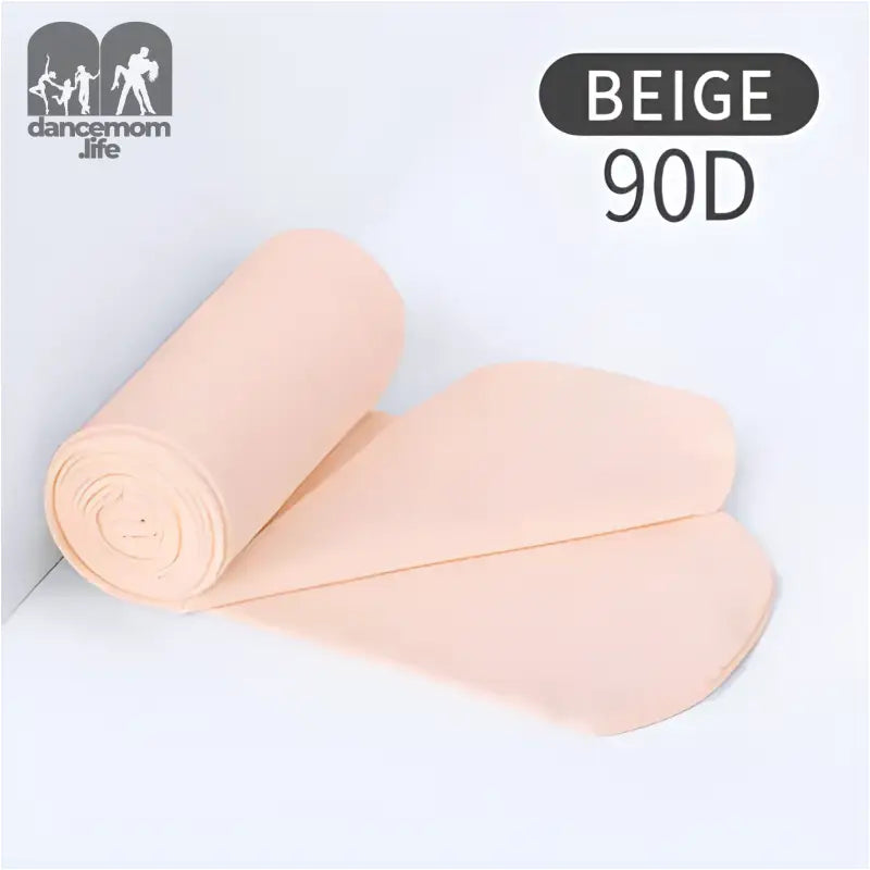 Rolled beige elastic bandage or compression wrap in 90D size.