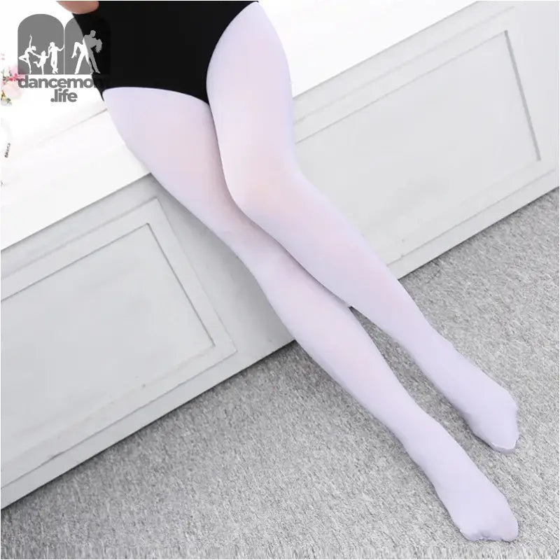 White opaque tights or stockings.