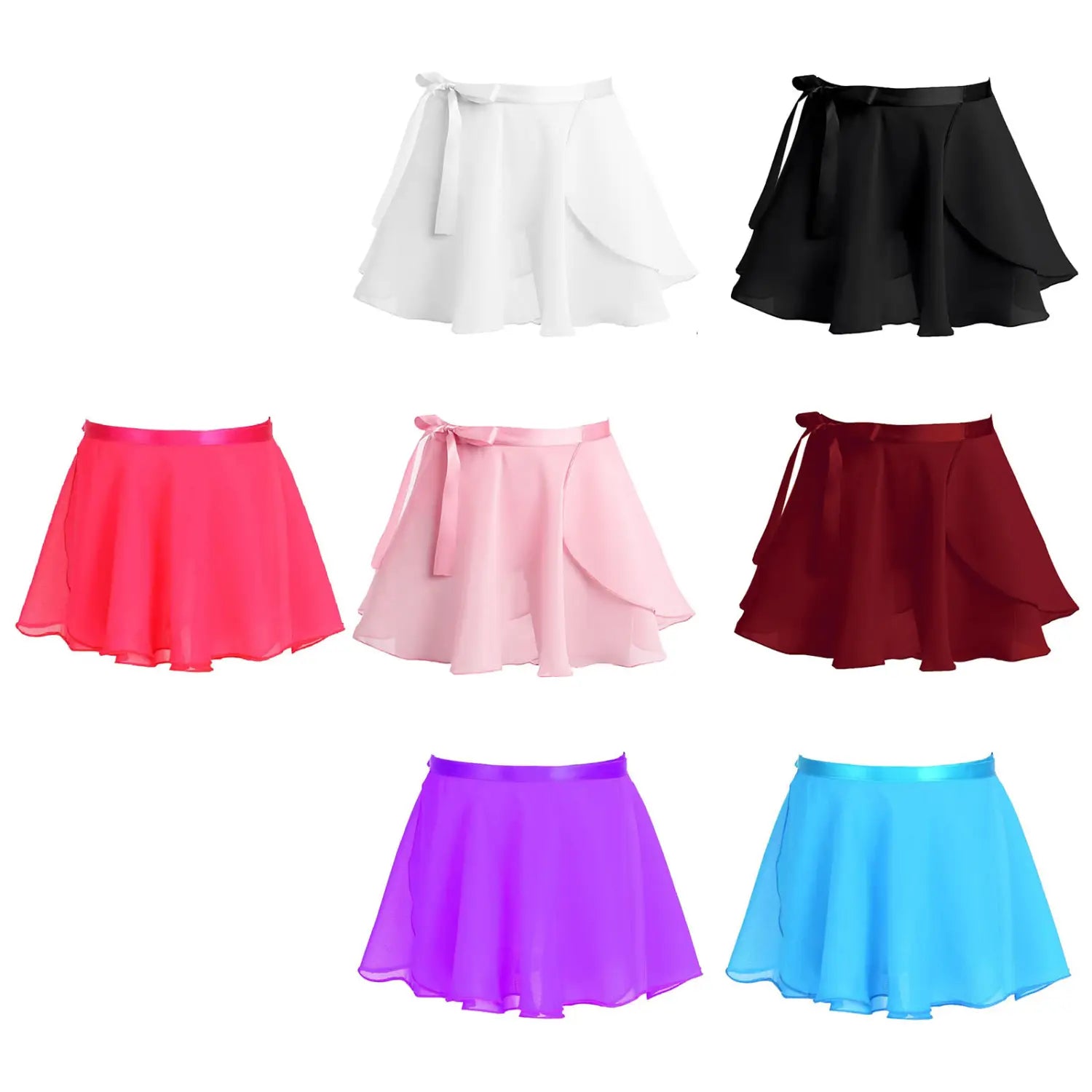 Girls Chiffon Ballet Tutu Dance Skirt Dance Skate Wrap Scarf Gymnastics Chiffon Ballet Tutu Dance Skirt Ballet Dance