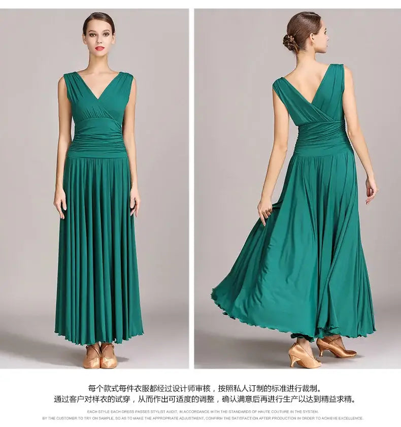 NEW Latin Ballroom Dance Dress Salsa Waltz Foxtrot long evening Dress S8006