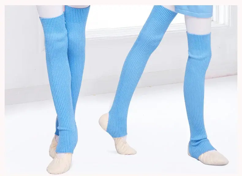 Girls’ Ballet Knitted Leg Warmers - Kids’ Dance & Exercise Protector Socks for Yoga Pilates Fitness and Ballet