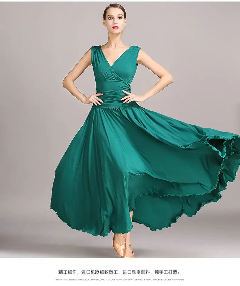 NEW Latin Ballroom Dance Dress Salsa Waltz Foxtrot long evening Dress S8006