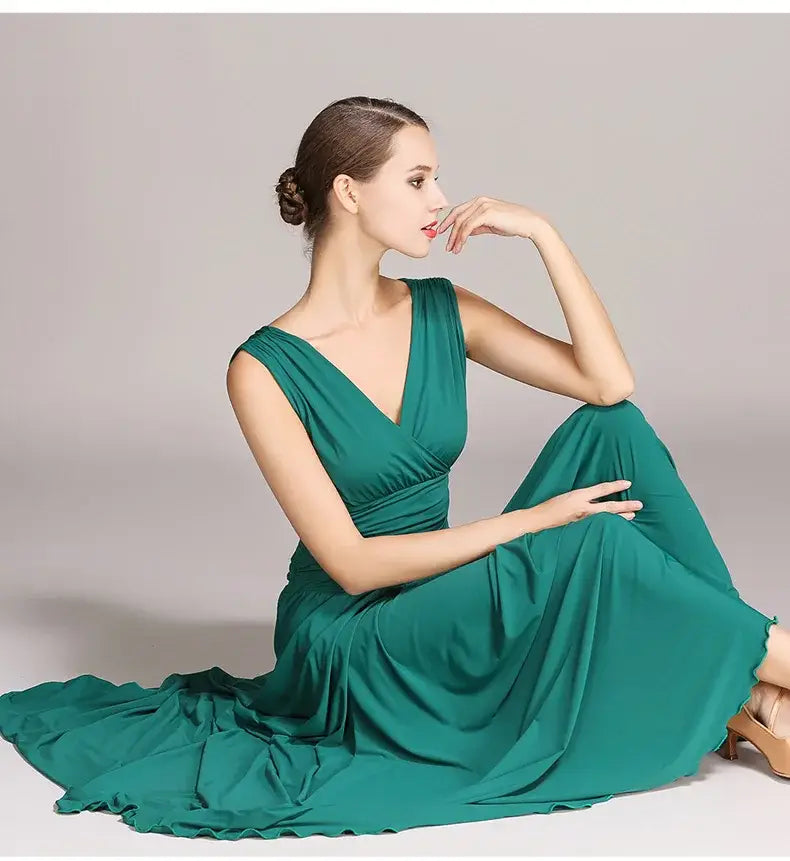 NEW Latin Ballroom Dance Dress Salsa Waltz Foxtrot long evening Dress S8006