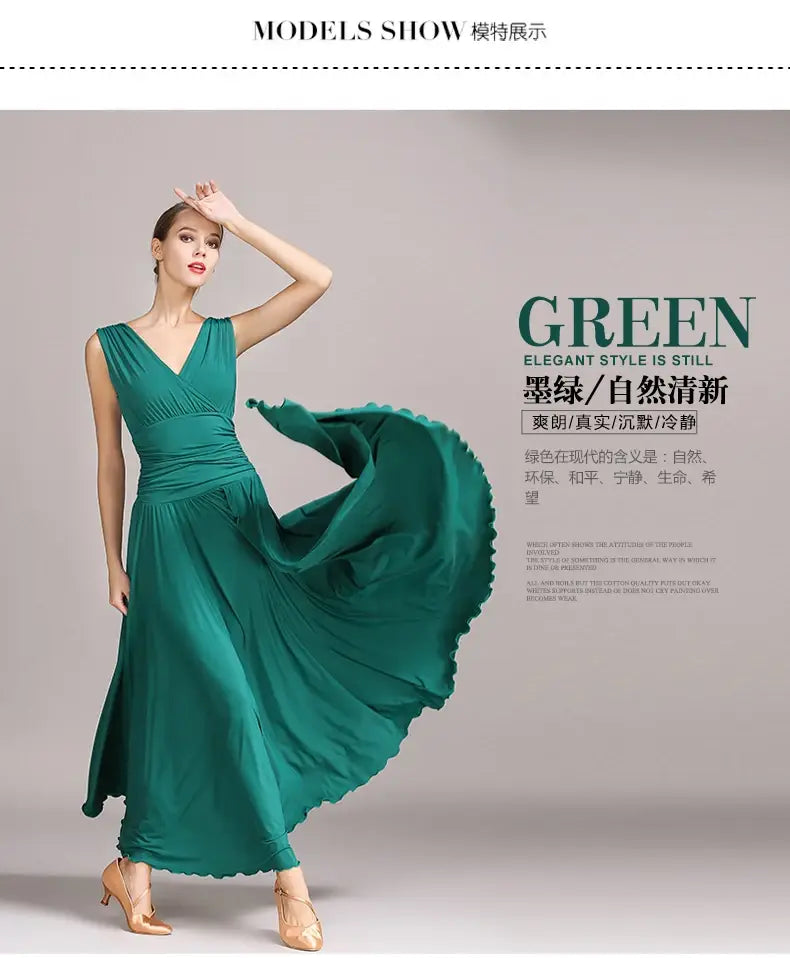 NEW Latin Ballroom Dance Dress Salsa Waltz Foxtrot long evening Dress S8006