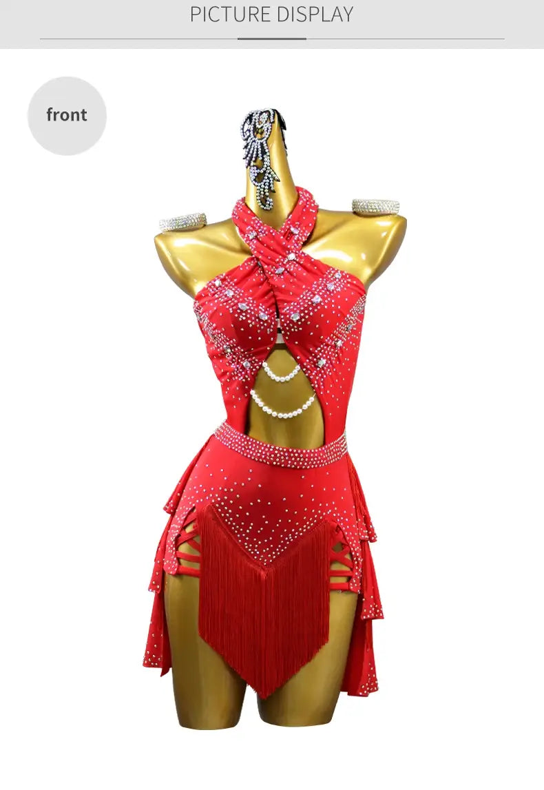 Latin Dance Dress Practice Wear – Customized Samba Suit for Women & Girls Competition