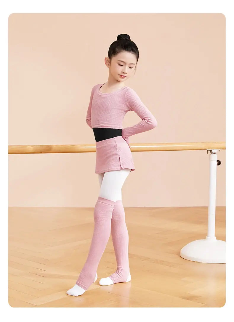 Girls’ Ballet Knitted Leg Warmers - Kids’ Dance & Exercise Protector Socks for Yoga Pilates Fitness and Ballet