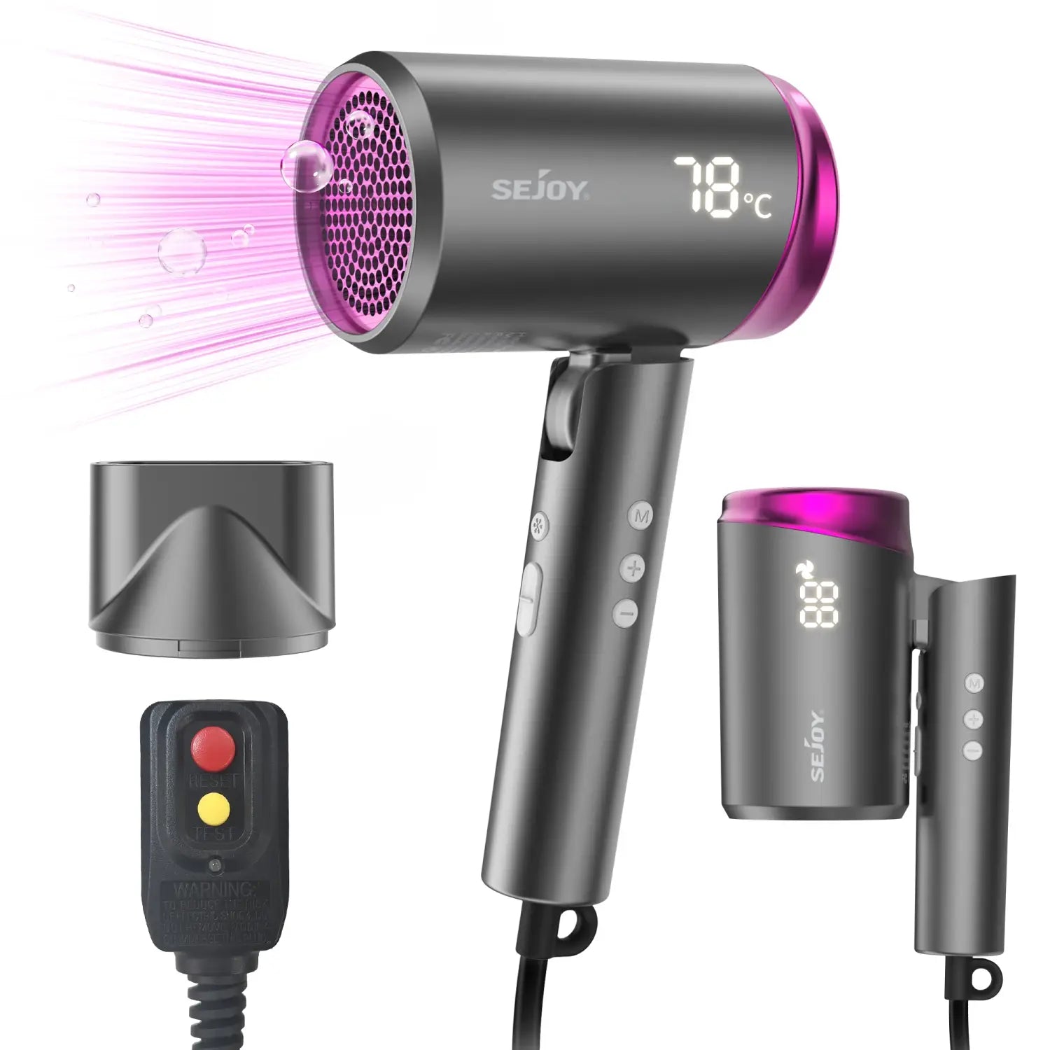 Sejoy 1800W Hair Dryer – High-Speed Low Noise and Quick Drying for Home