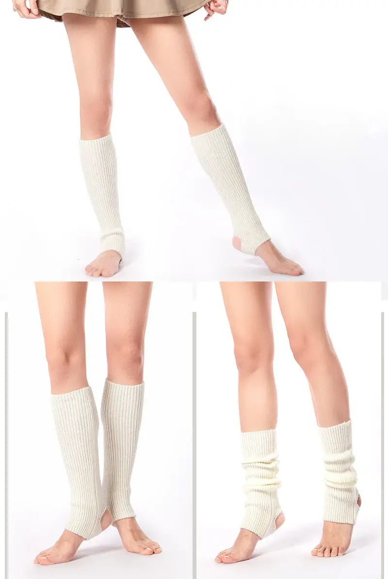 40cm Soft Knitted Leg Warmers – Yoga Socks Dance Leggings and Sports Protection