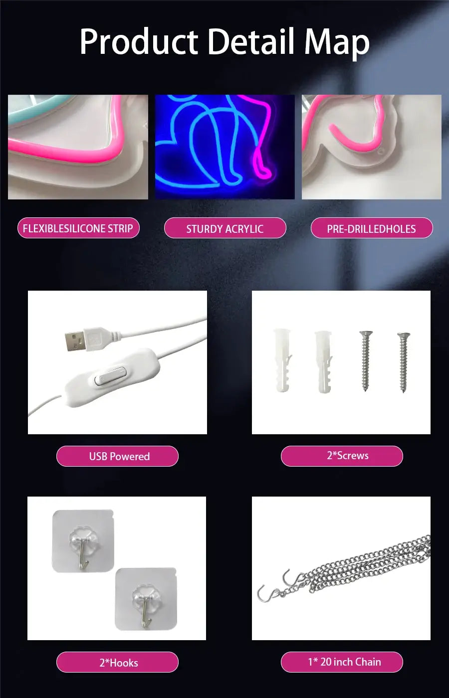LED Dance Neon Sign – USB-Powered Wall Light for Weddings Parties Dance Studios Bars & Home Decor