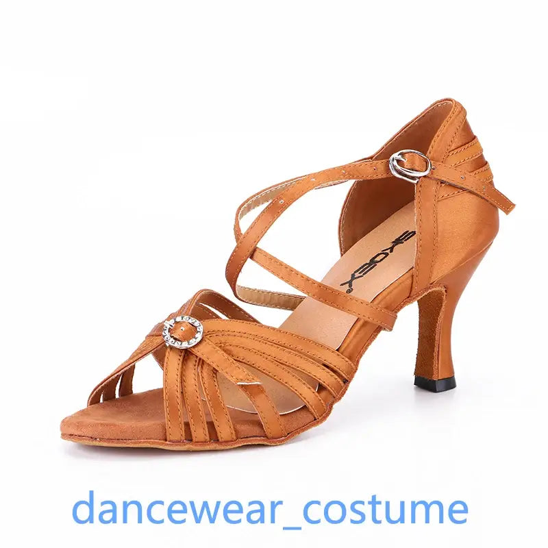 New Women Girls Prom Ballroom Latin Tango Modern Samba Rumba Salsa Dance Heels Sandals Shoes US5-9 2Colors Free Shipping