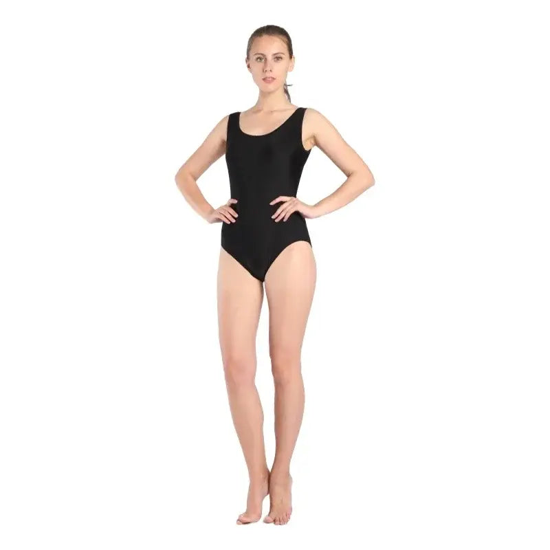 Adult Women Metallic Gymnastics Leotard – Ballet Dancewear Bodysuit in White Black Green Orange