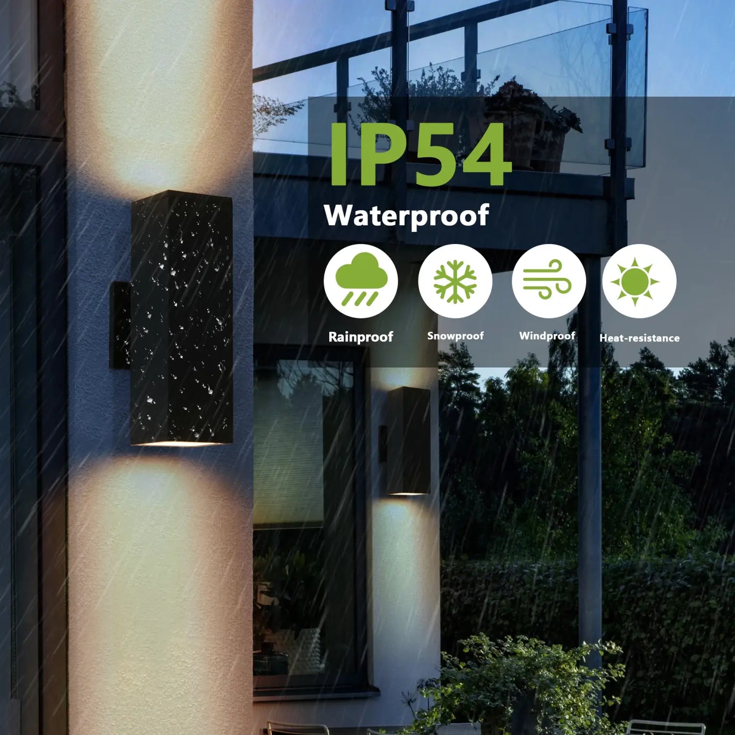 2-Pack Outdoor Wall Light IP65 Waterproof Up & Down GU10 Bulb Sconce for Porch Patio Garage