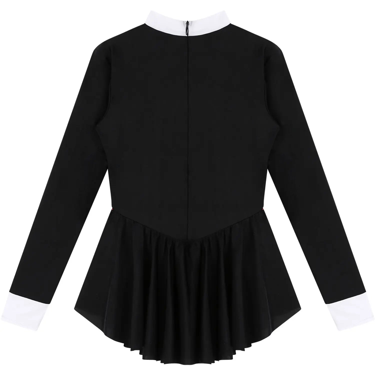 Women’s Tuxedo Bow Tie Collar Dance Dress Long Latin Jazz Ballet Leotard Performance
