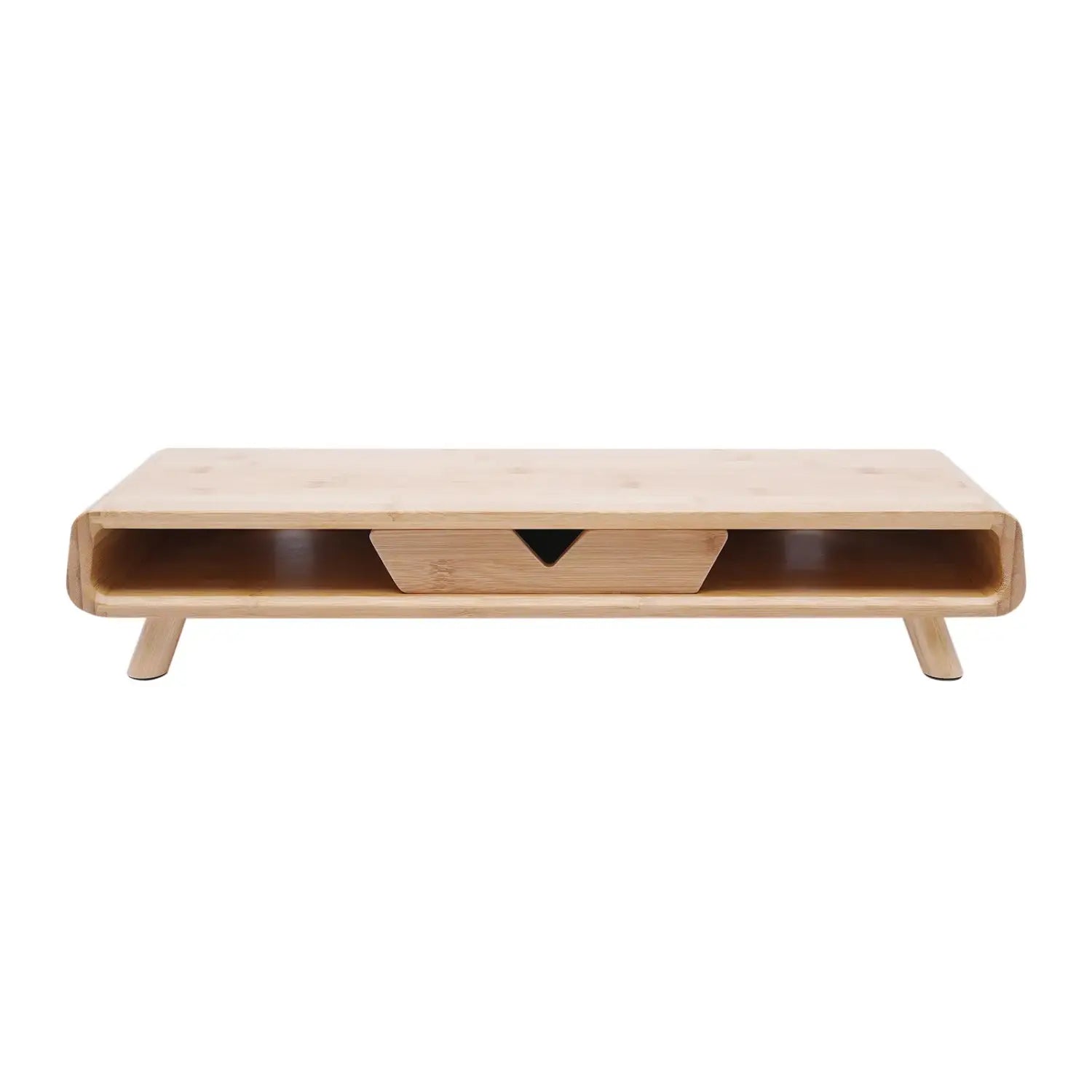Bamboo Monitor Stand Riser with Drawer – Ergonomic and No Assembly Required