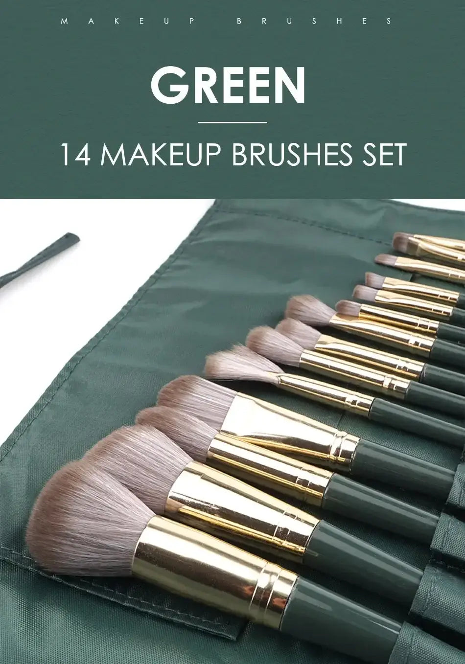 14Pcs Makeup Brush Set – Soft Fluffy Cosmetic Tools for Foundation Blush Eyeshadow & Powder