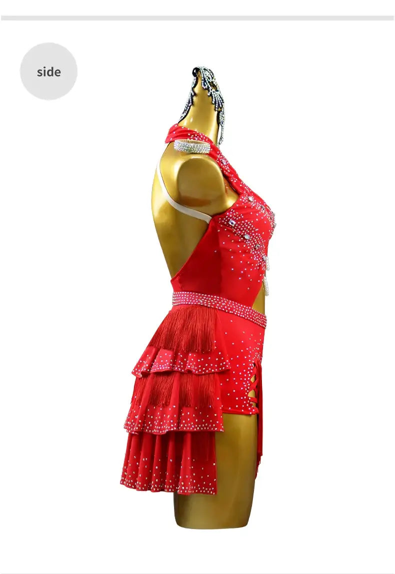 Latin Dance Dress Practice Wear – Customized Samba Suit for Women & Girls Competition