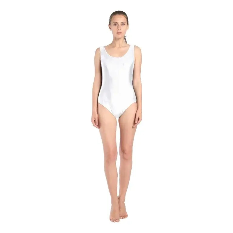 Adult Women Metallic Gymnastics Leotard – Ballet Dancewear Bodysuit in White Black Green Orange