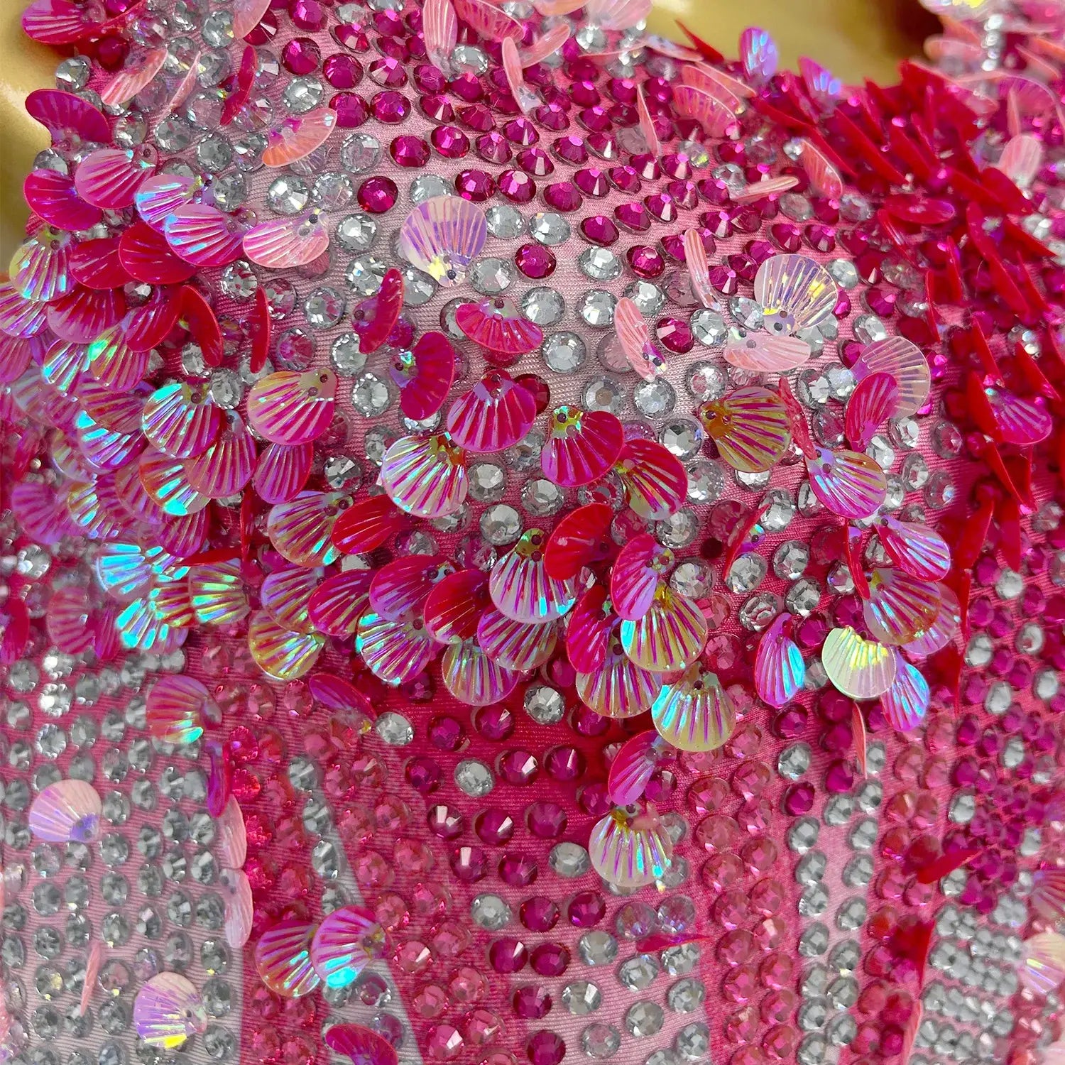 Women’s Sparkly Sequins Latin Dance Leotard with Tassels Gloves & Hat – Rhythmic Gymnastics Performance Bodysuit