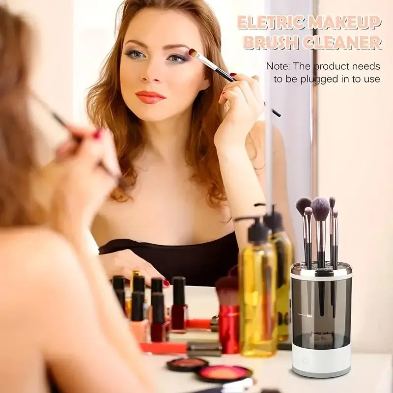 3-in-1 Electric Makeup Brush Cleaner & Dryer – USB Portable with UV Sterilization & Multi-Brush Cleaning