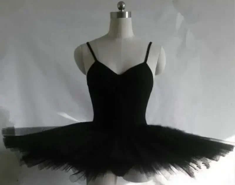 Professional 5-Layer Tutu Ballet Leotard – Black Red White Ballerina Dance Costume - Women & Kids