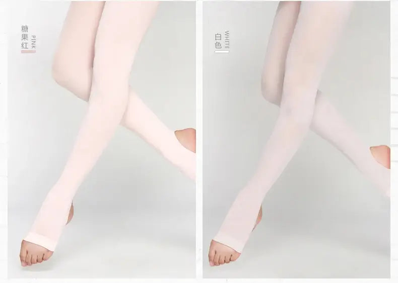 Women’s High Waist Ballet Stirrup Tights – Plus Size Soft & Elastic Dance Pantyhose