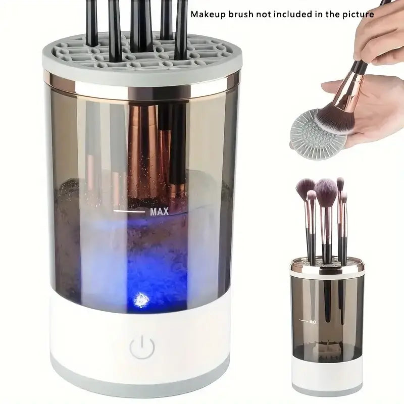 3-in-1 Electric Makeup Brush Cleaner & Dryer – USB Portable with UV Sterilization & Multi-Brush Cleaning