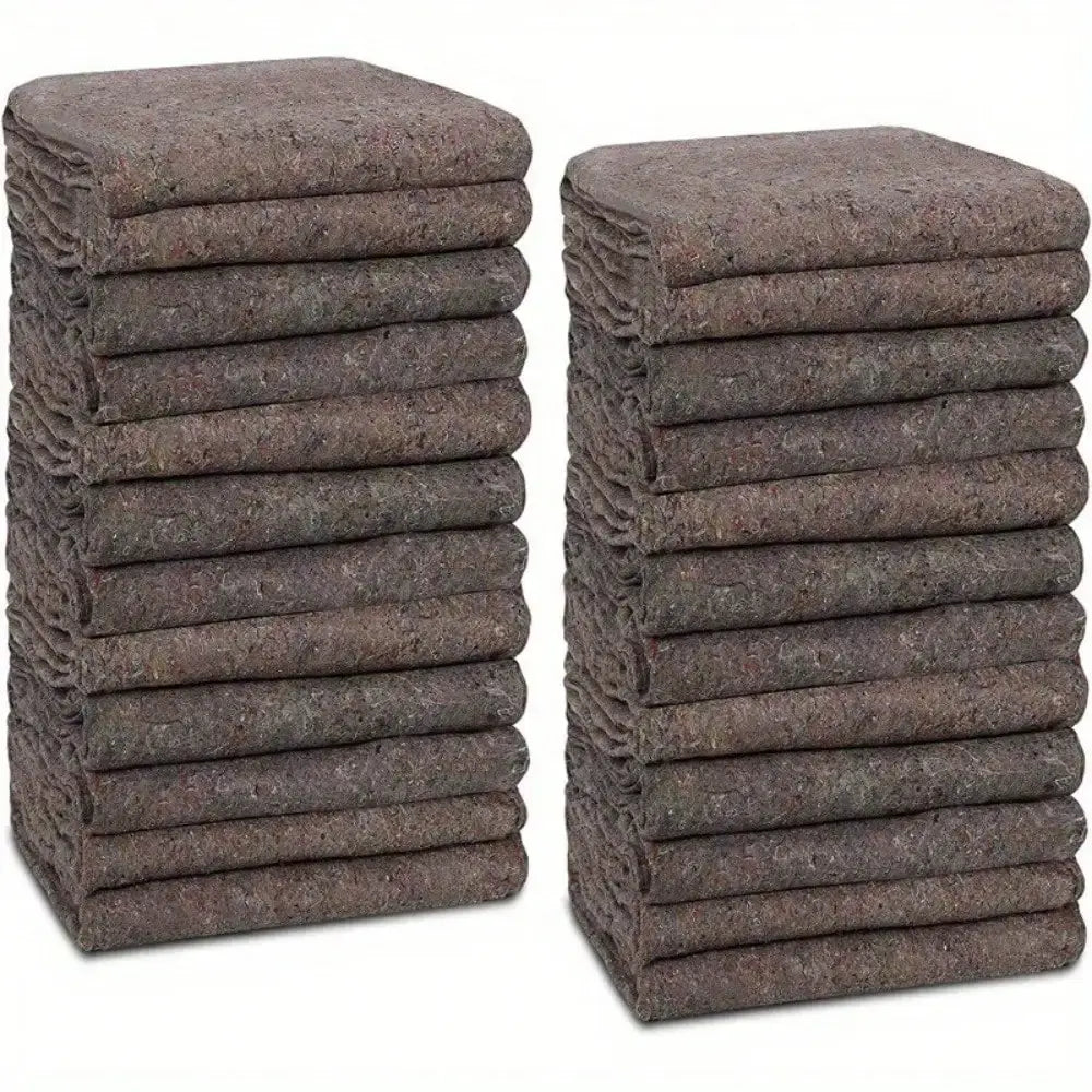 24 Ultra-Thick Pro Moving Blankets – 54’’ x 72’’ Grey Textile Skins