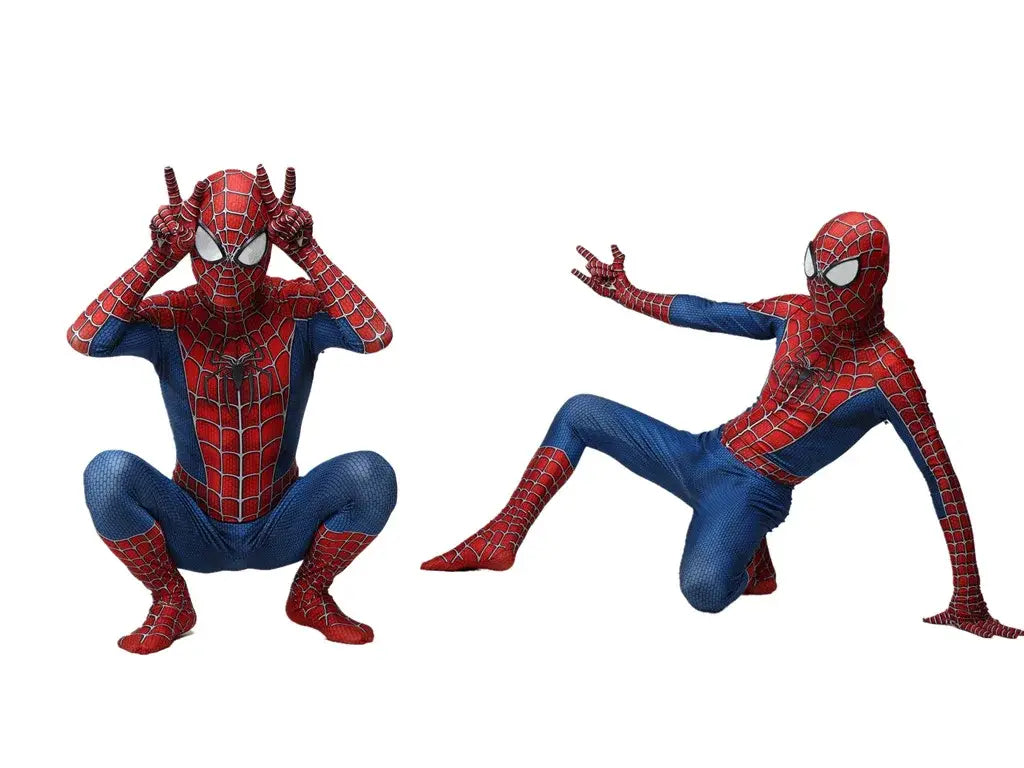 Classic Spider-Man Cosplay Printed One-Piece Tight-Fitting Costume with Full Head Mask