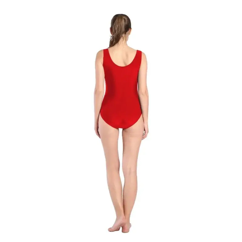 Adult Women Metallic Gymnastics Leotard – Ballet Dancewear Bodysuit in White Black Green Orange