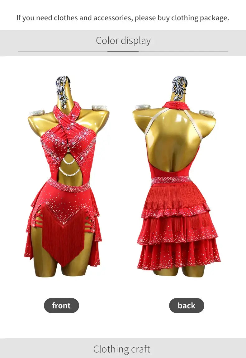 Latin Dance Dress Practice Wear – Customized Samba Suit for Women & Girls Competition